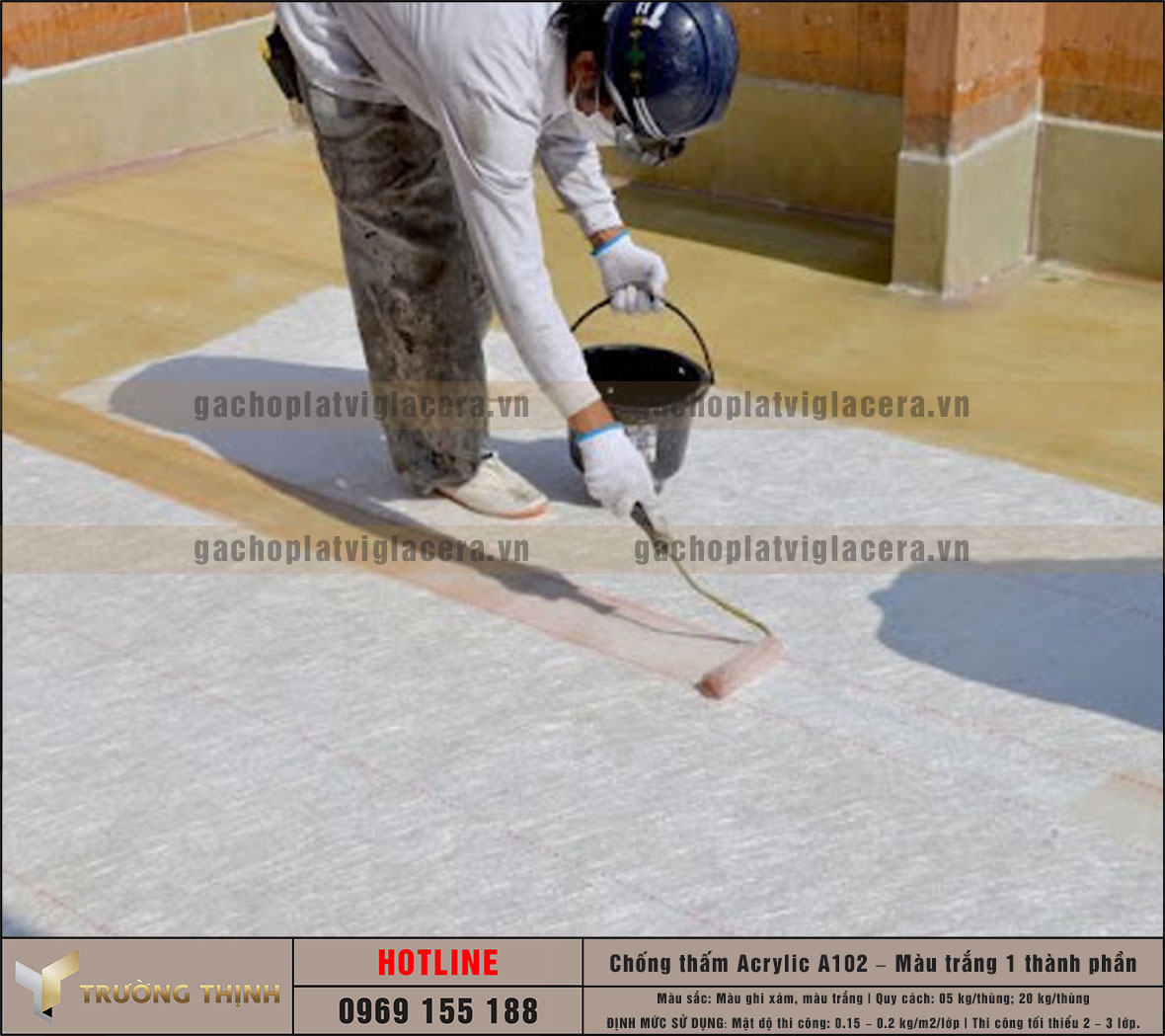 Sản phẩm Chống thấm Acrylic A102 – Màu trắng 1 thành phần cao cấp | Trường Thịnh Group