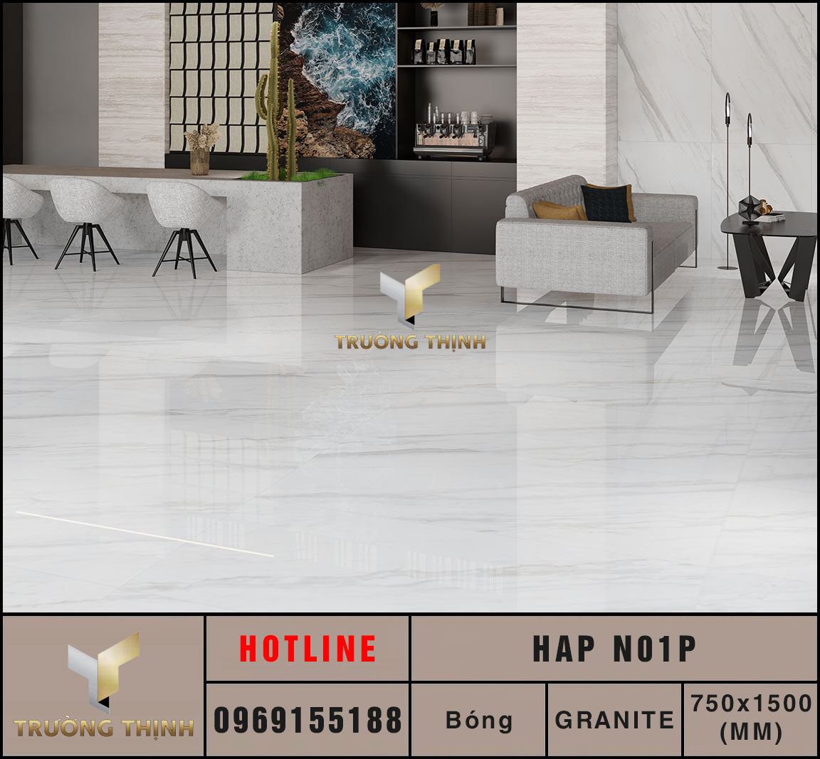 Ảnh mẫu gạch tấm lớn 750x1500 Eurotile Hải Phong HAP N01P