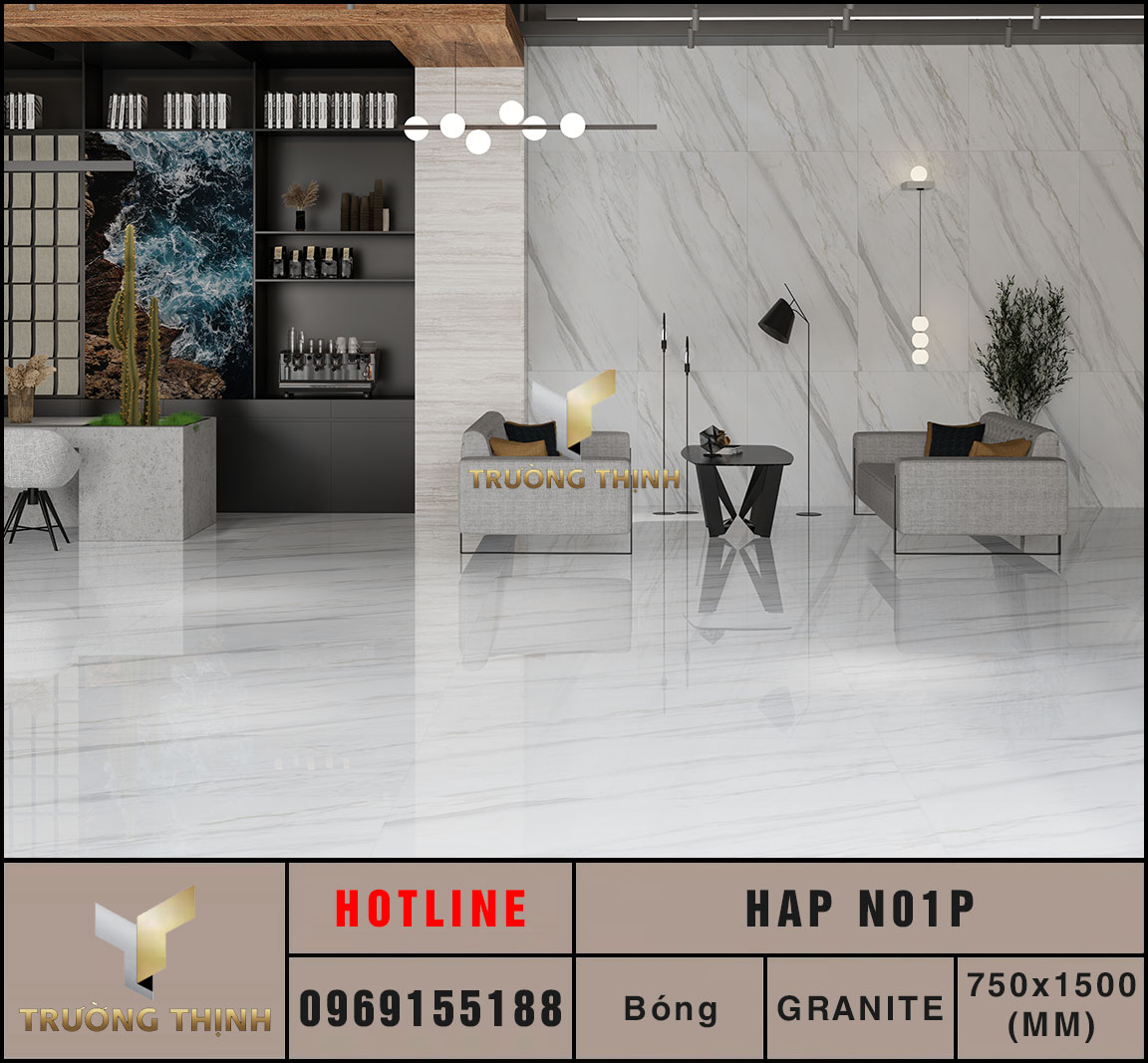 Ảnh mẫu gạch tấm lớn 750x1500 Eurotile Hải Phong HAP N01P