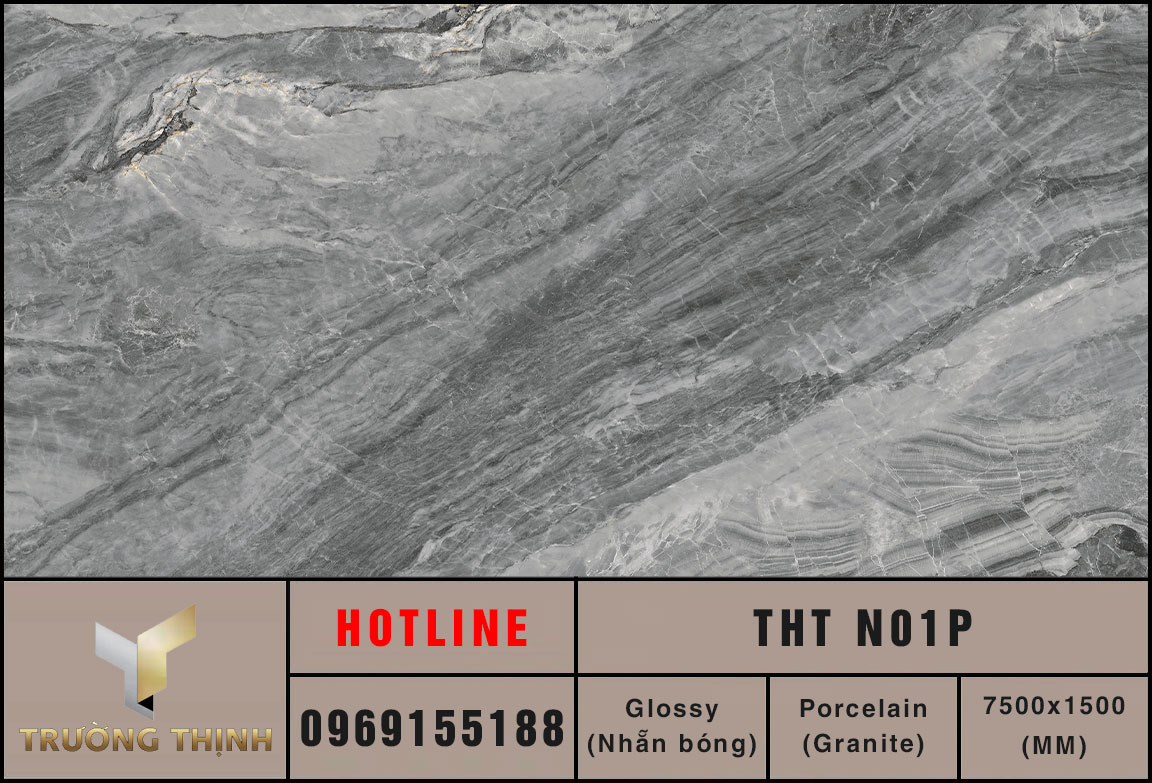 Gạch tấm lớn 750x1500 Eurotile Thiết Thạch THT N01P vân đá