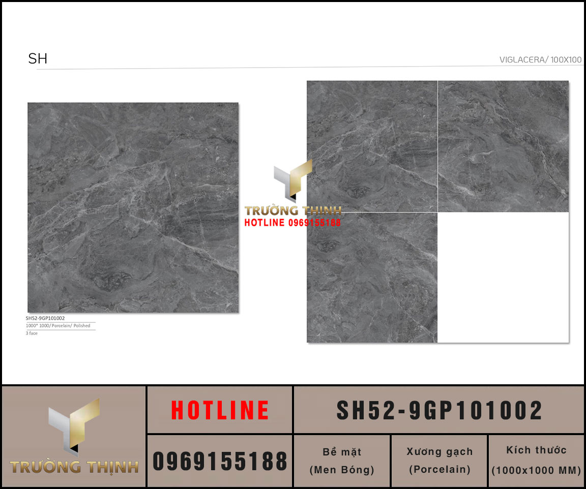 Gạch lát nền 1000x1000 Viglacera Sông Hồng SH52-9GP101002