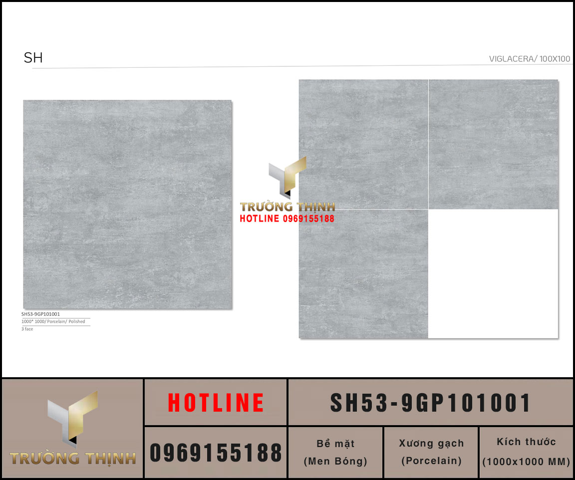 Gạch lát nền 1000x1000 Viglacera Sông Hồng SH53-9GP101001