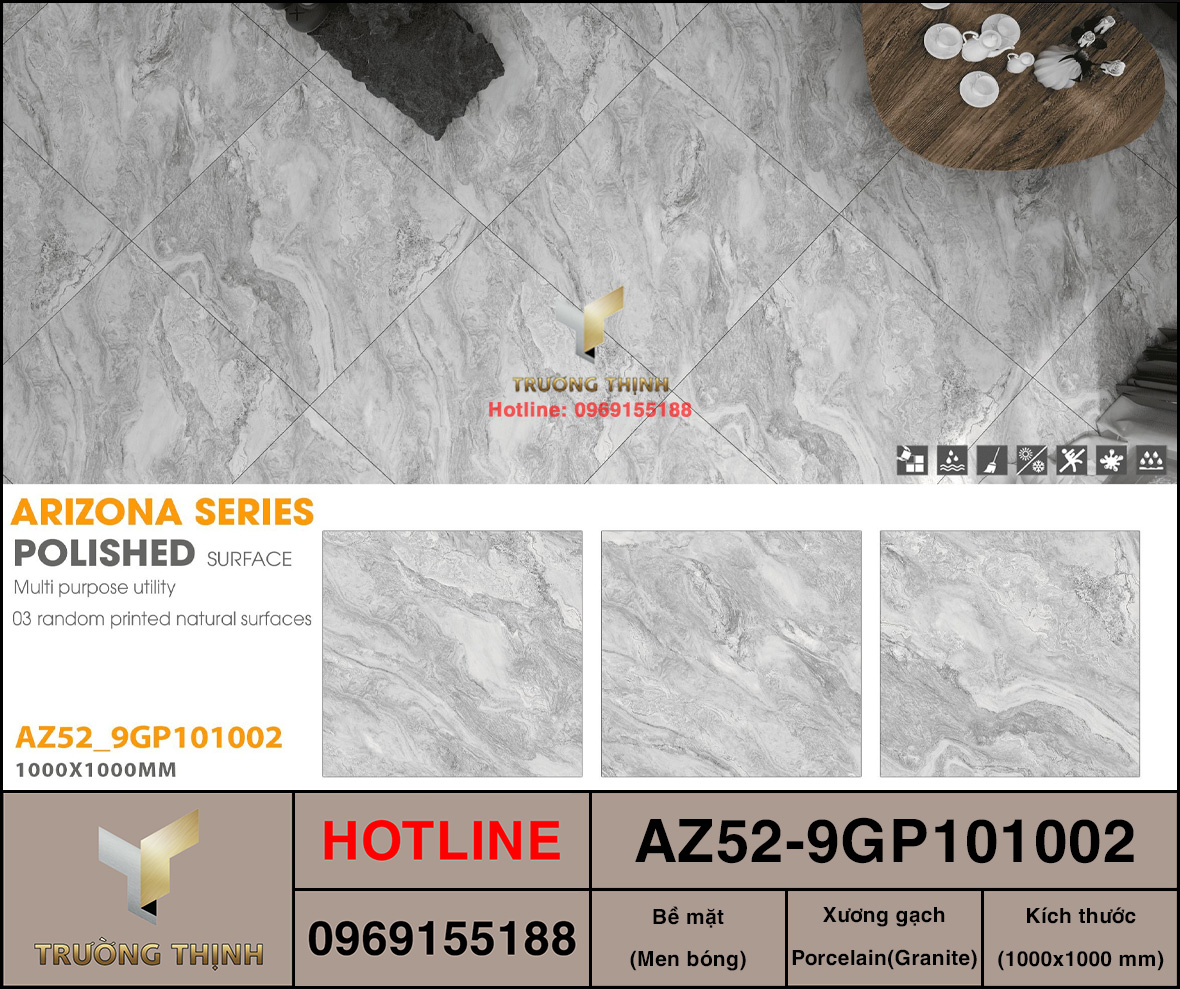 Gạch lát nền 1000x1000 Viglacera AZ52-9GP101002