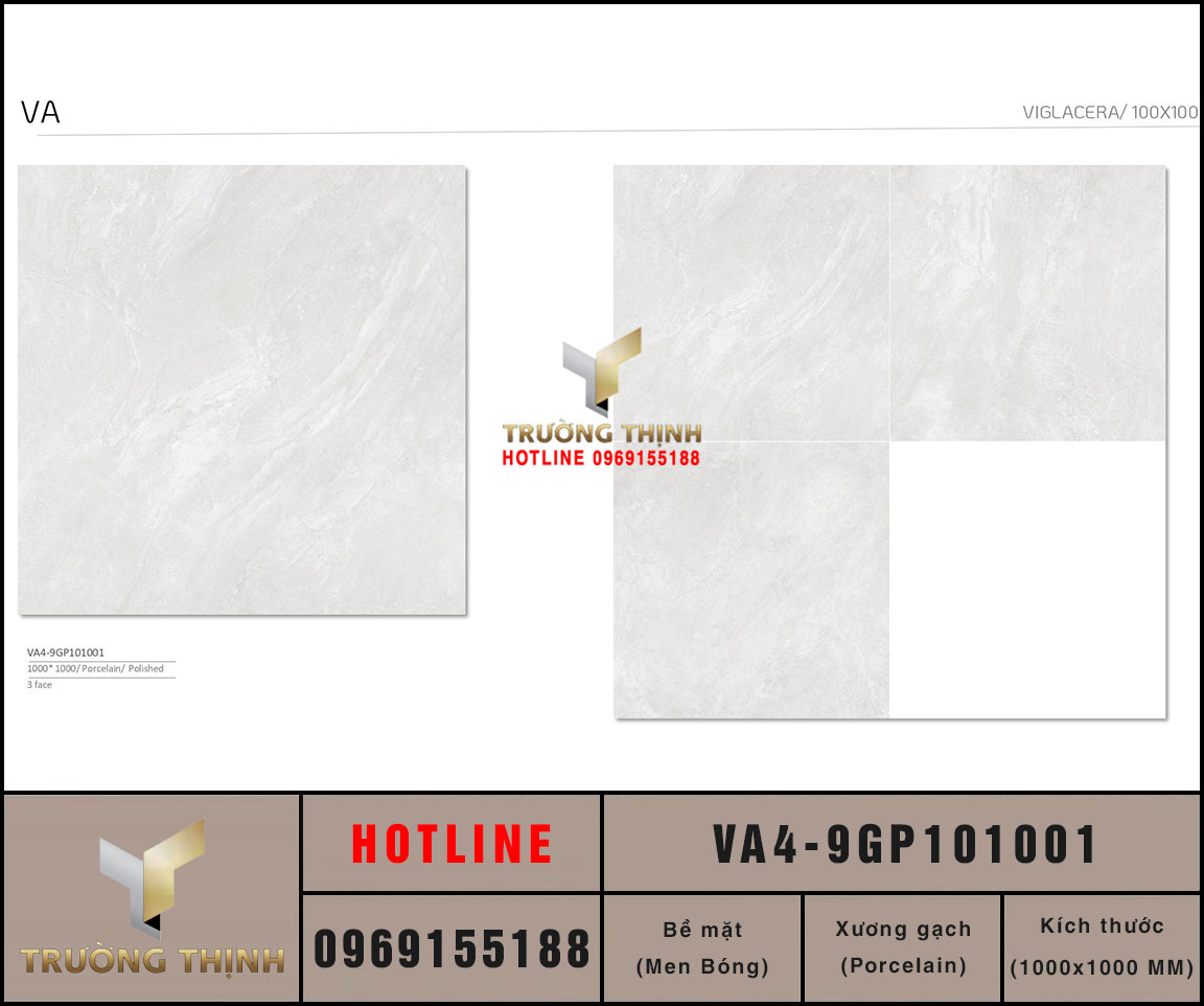 Gạch lát nền 1000x1000 Viglacera VA4-9GP101001
