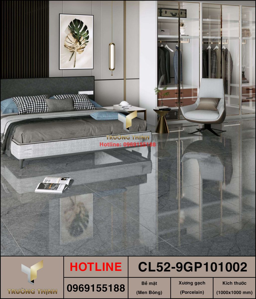 Gạch lát nền 1000x1000 Viglacera Cửu Long CL52-9GP101002