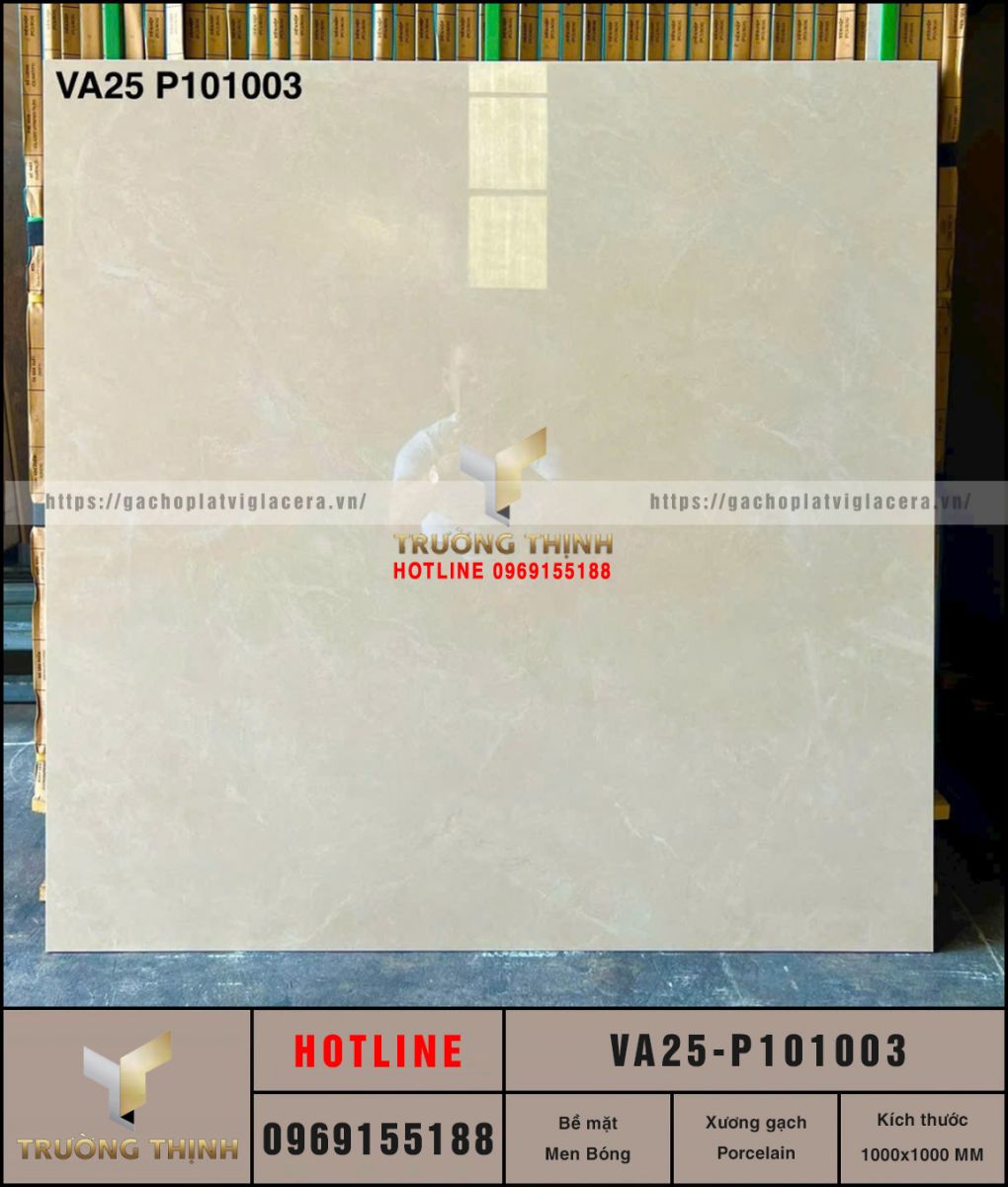 Gạch lát nền granite màu kem Viglacera VA25-P101003: Đẳng cấp không gian sống hiện đại