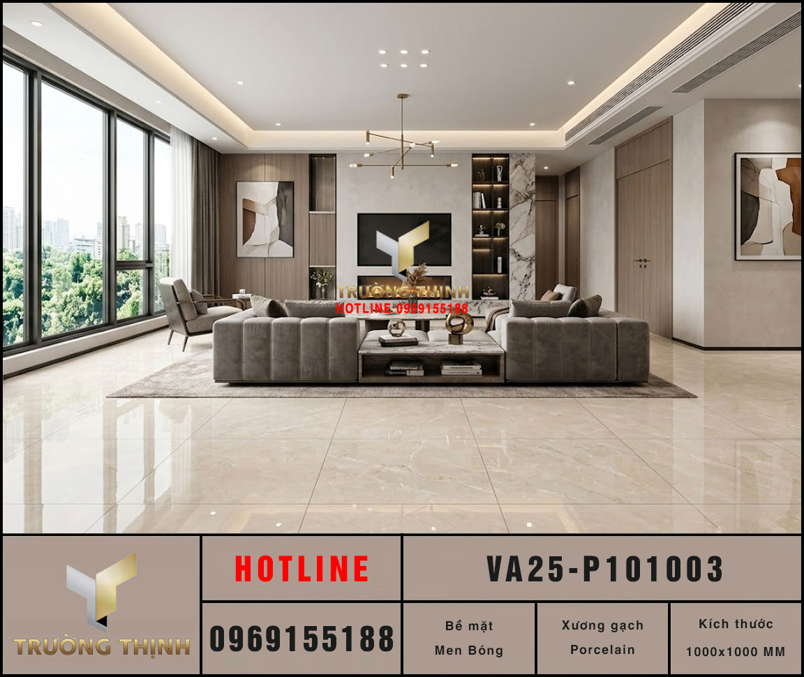 Gạch Lát Nền Granite Màu Kem Viglacera VA25-P101003 1000x1000 Giá Tốt