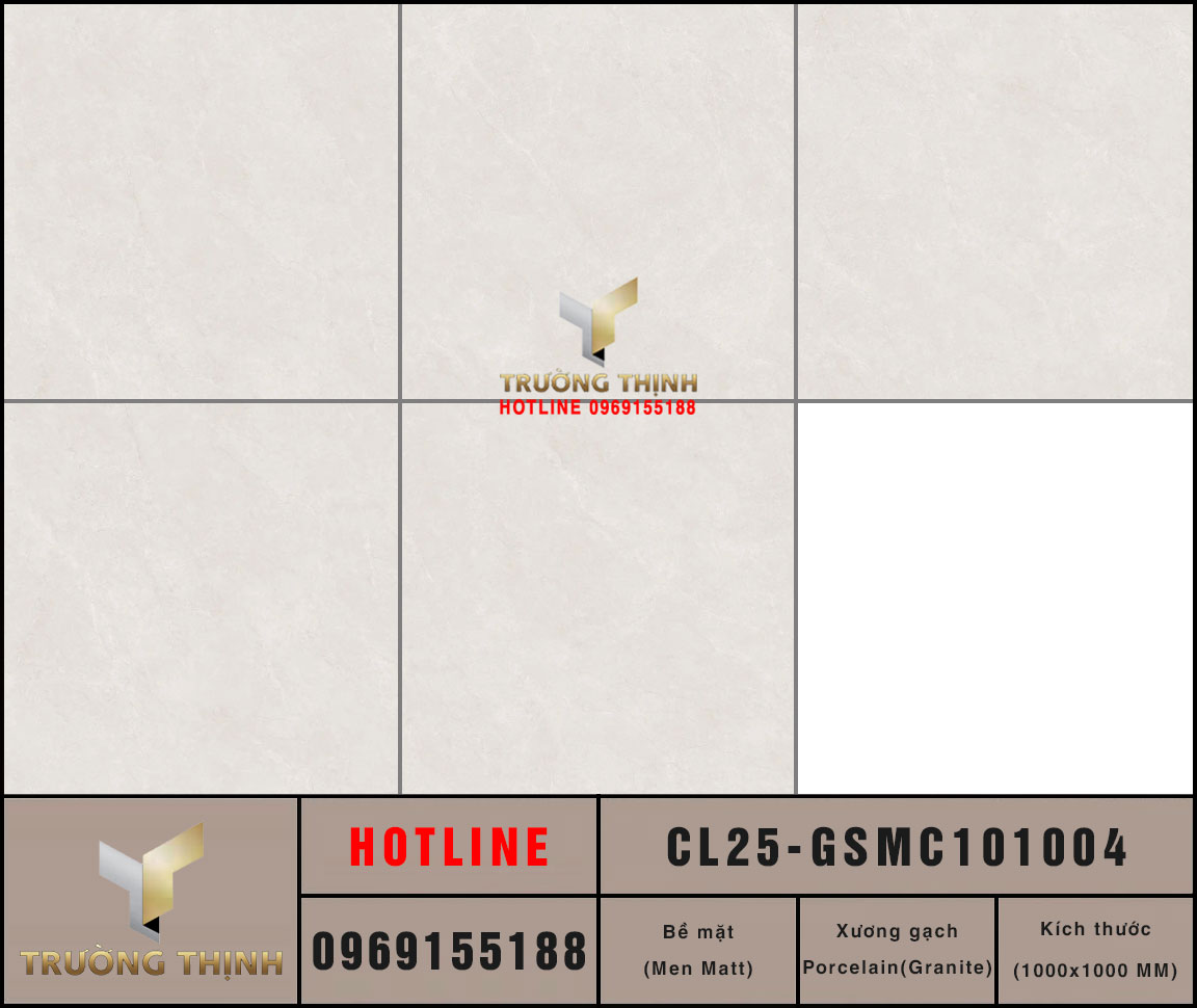 Gạch lát nền khổ lớn 1000x1000 Viglacera CL25-GSMC101004: Đỉnh cao thiết kế hiện đại