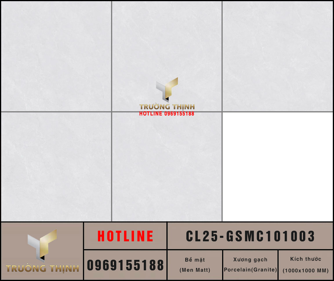 Gạch lát nền men Matt 1000x1000 Viglacera CL25-GSMC101003: Đỉnh cao sang trọng cho không gian rộng