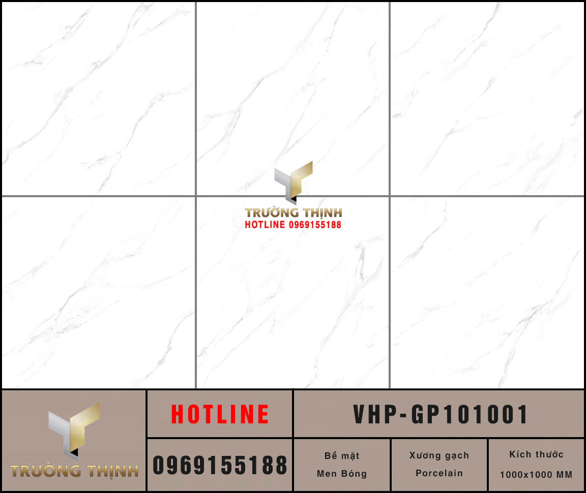 Gạch lát nền trắng vân mây 1000x1000 Viglacera VHP-GP101001: Biểu Tượng Sang Trọng Cho Không Gian Đẳng Cấp