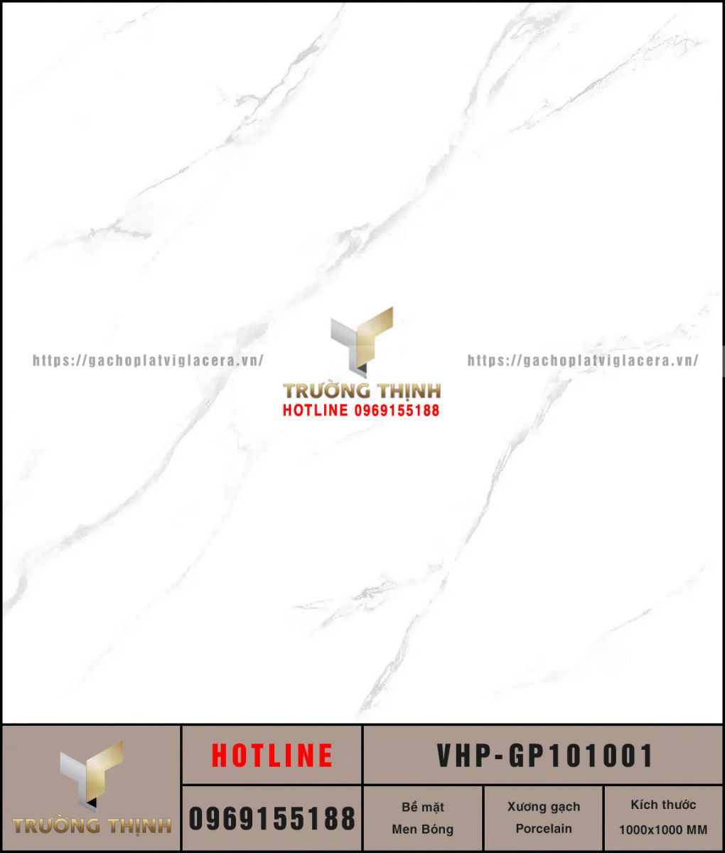 Gạch lát nền trắng vân mây 1000x1000 Viglacera VHP-GP101001: Biểu Tượng Sang Trọng Cho Không Gian Đẳng Cấp
