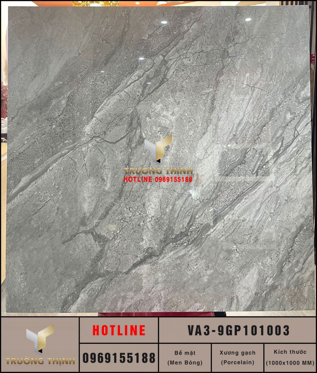 Gạch lát nền vân đá 1000x1000 Viglacera VA3-9GP101003 xương granite