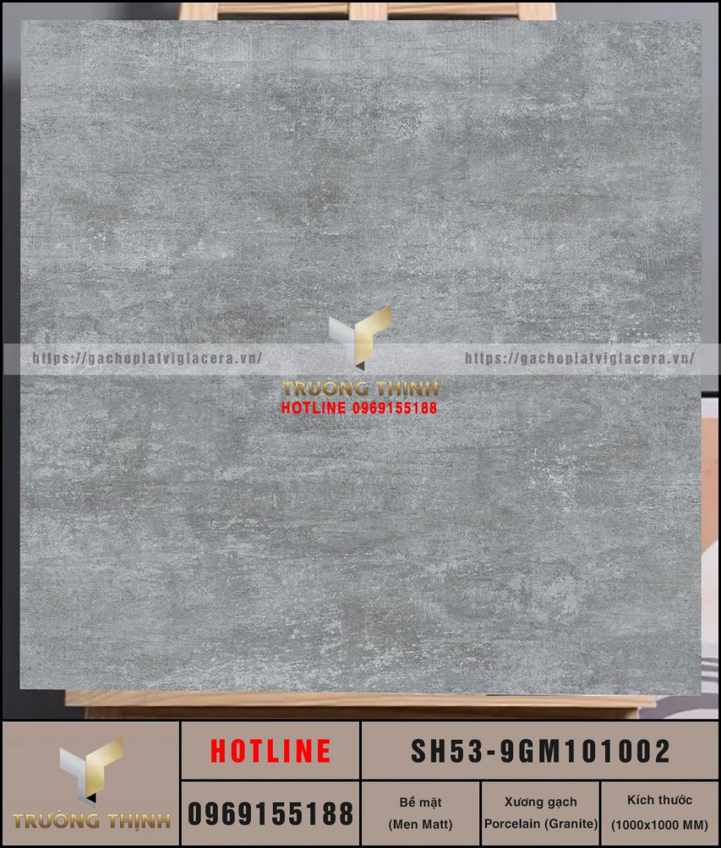 Gạch Viglacera SH53-9GM101002: Đẳng Cấp Gạch Vân Xi Măng 1000x1000