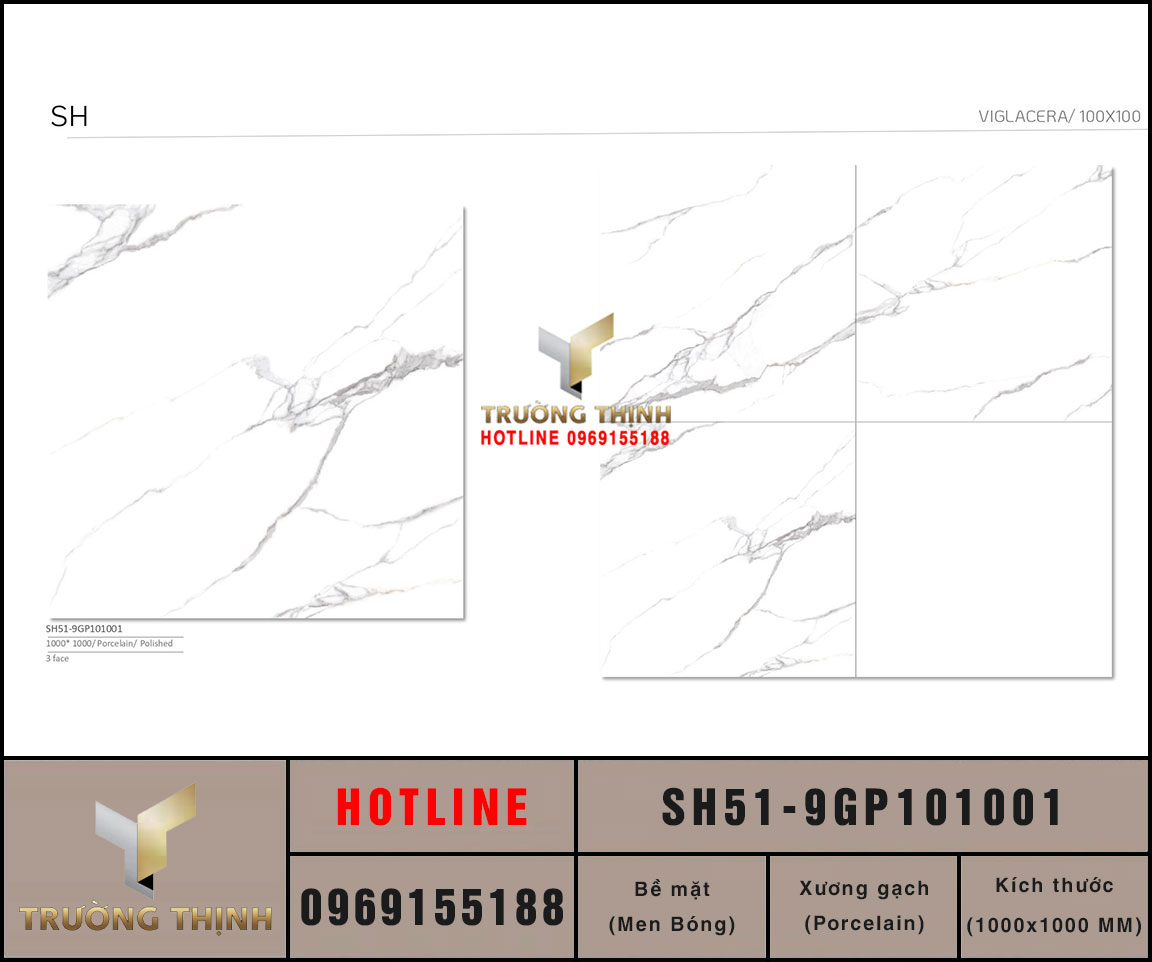 Gạch lát nền 1000x1000 Viglacera Sông Hồng SH51-9GP101001
