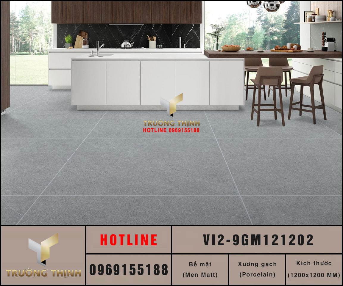Gạch Porcelain khổ lớn 1200x1200 Viglacera VI2-9GM121202 cao cấp
