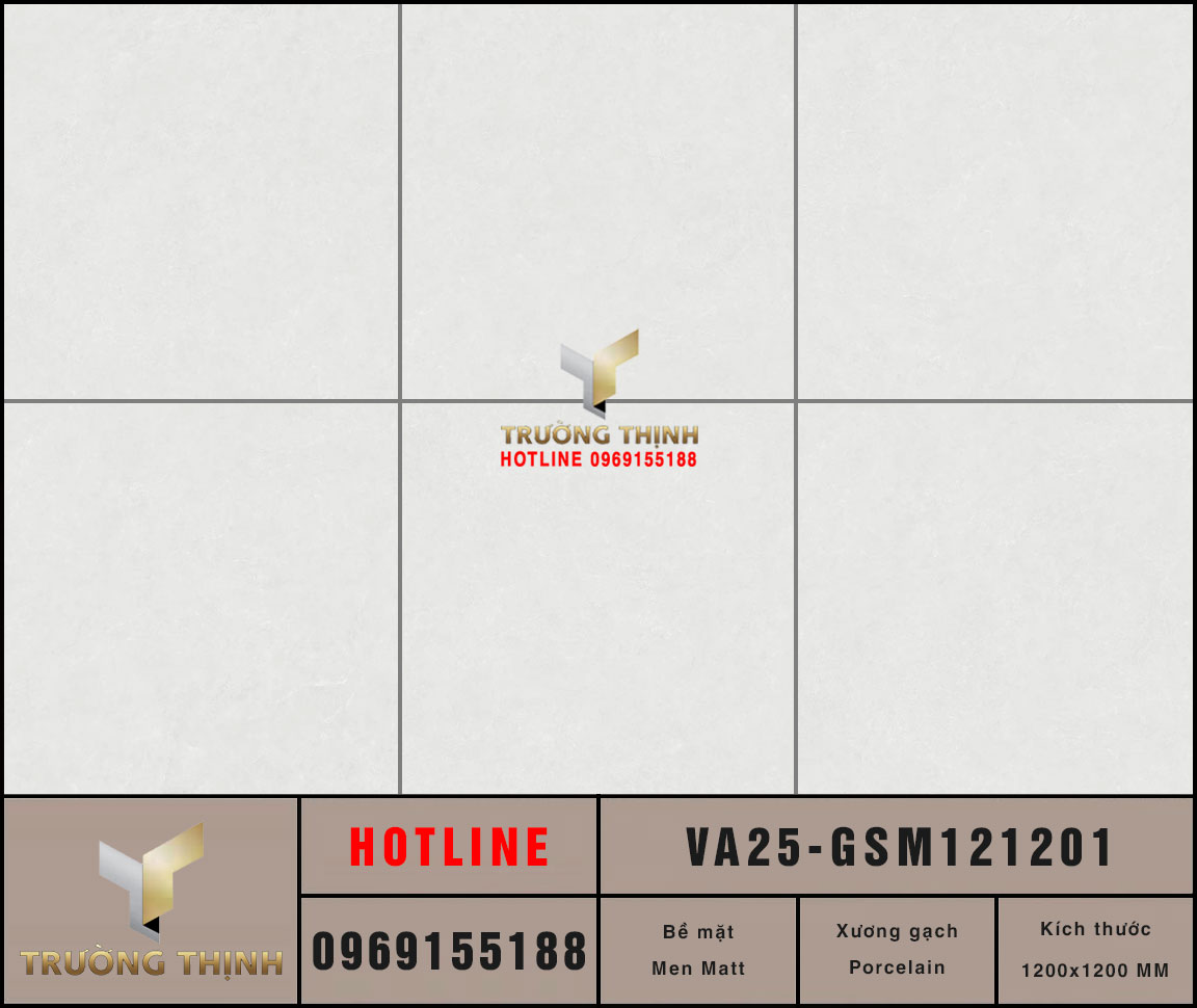 Gạch lát nền granite tấm lớn 1200x1200mm Viglacera VA25-GSM121201: Đẳng cấp kiến trúc hiện đại