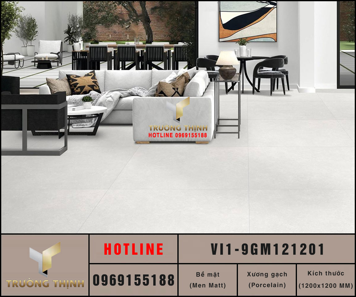 Gạch lát nền khổ lớn 1200x1200 Viglacera VI1-9GM121201 cao cấp