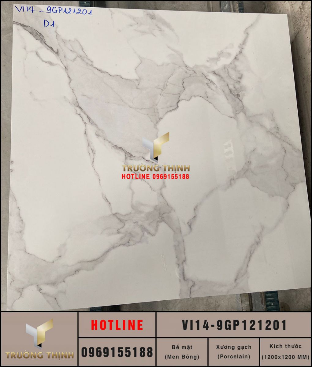 Gạch lát nền màu trắng 1200x1200 Viglacera VI14-9GP121201 giá rẻ