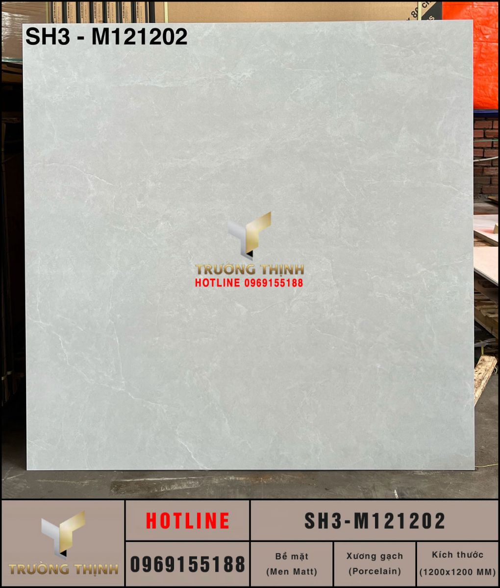 Gạch lát nền tấm lớn 1200x1200 Viglacera SH3-M121202 vân đá