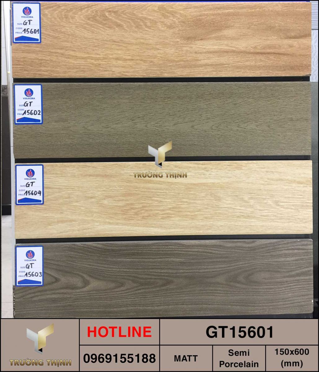 Ảnh thực tế gạch ốp lát 150x900 Viglacera GT15601 đang được trưng bày tại showroom