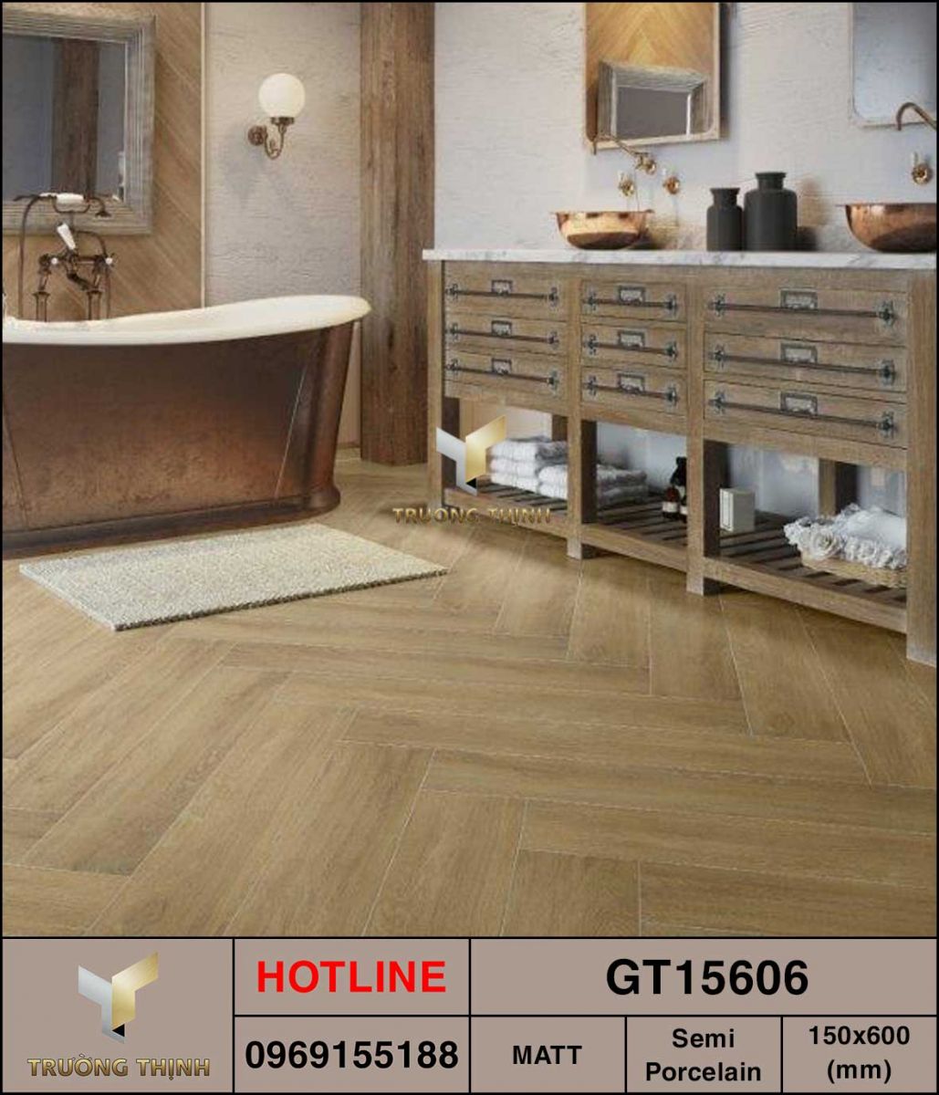 Ảnh MAP gạch ốp lát vân gỗ 150x600 Viglacera GT15606