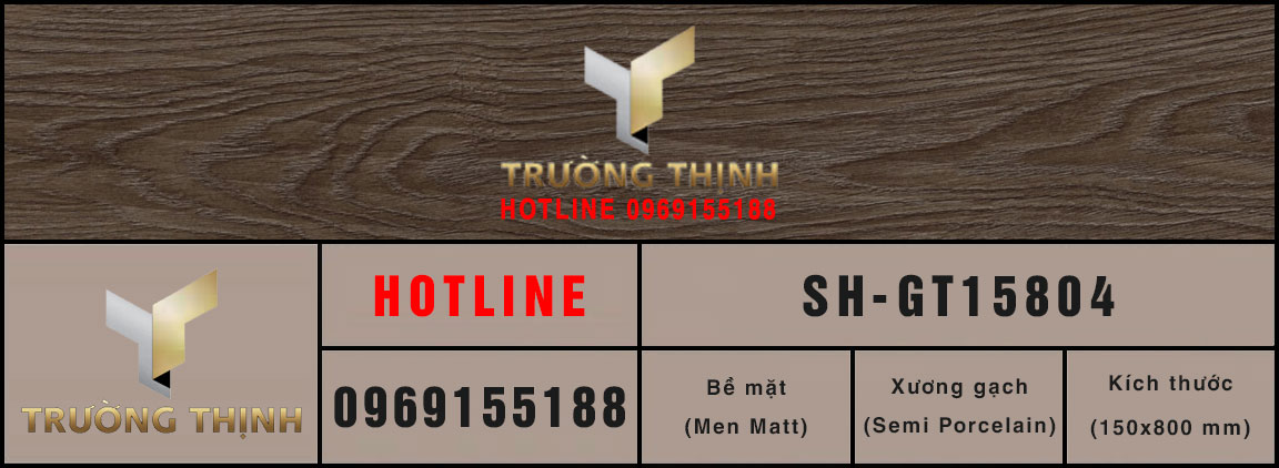 Gạch lát nền chống trơn vân gỗ Viglacera SH-GT15804 - Bộ sưu tập Sông Hồng | Trường Thịnh Group