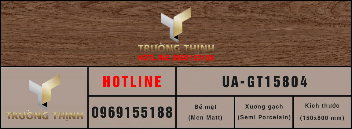 Gạch lát nền vân gỗ 150x800 Viglacera UA-GT15804 Màu Nâu Đỏ Giá Tốt
