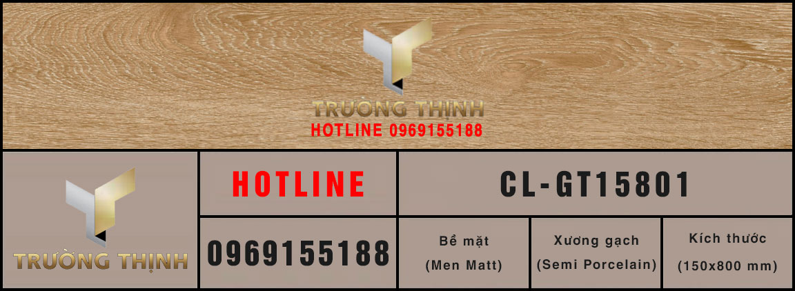 Gạch Lát Sàn Chống Trơn Giả Gỗ 150x800 Viglacera CL-GT15801 | Trường Thịnh Group