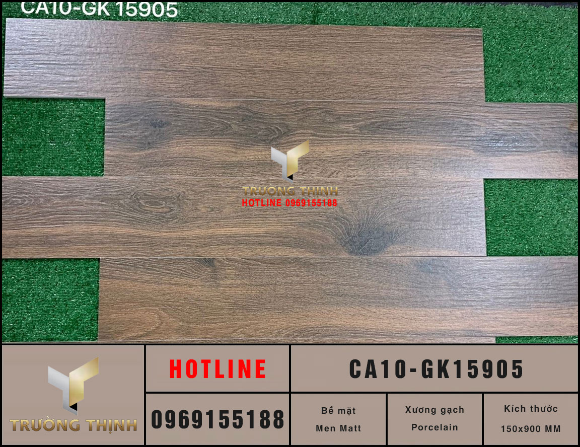 Gạch lát nền giả gỗ 150x900 Viglacera CA10-GK15905 Nâu Đậm Giá Tốt
