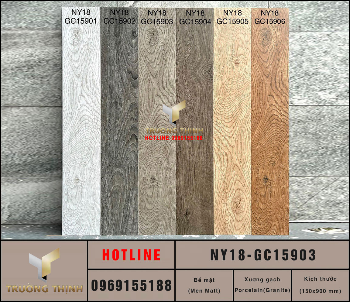 Gạch lát nền giả gỗ màu nâu nhạt 150x900 Viglacera NY18-GC15903: Sự giao thoa giữa nét cổ điển và hiện đại