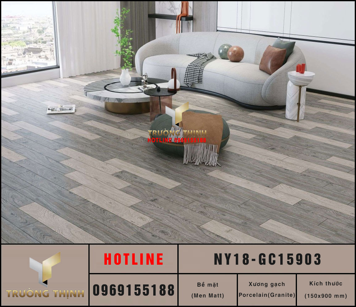 Gạch lát nền giả gỗ Viglacera NY18-GC15903 150x900 - Đẳng cấp New York