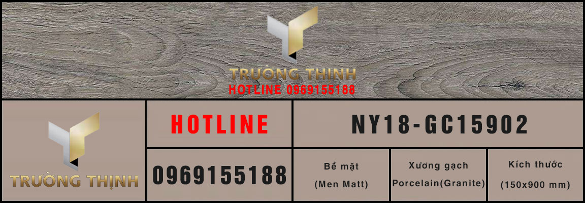 Gạch lát nền vân gỗ chống trơn 150x900 Viglacera NY18-GC15902: Sự kết hợp hoàn hảo giữa thẩm mỹ và chất lượng