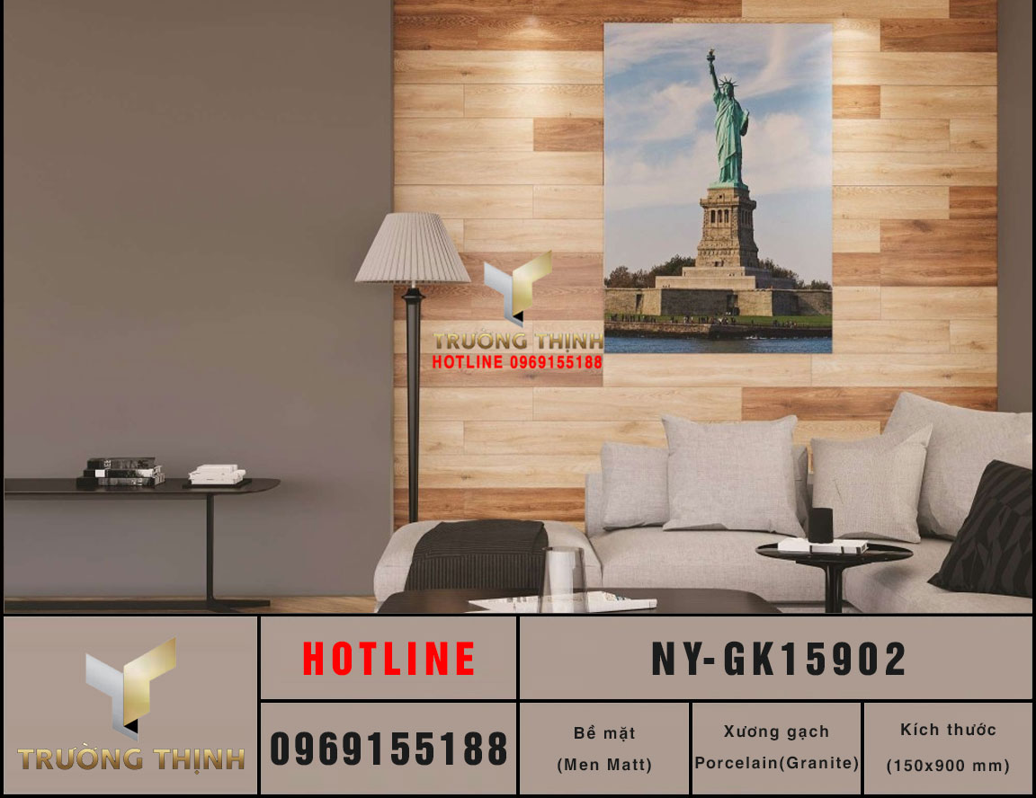 Gạch Viglacera NY GK15902 150x900: Vân Gỗ Màu Be Sang Trọng & Bền Bỉ