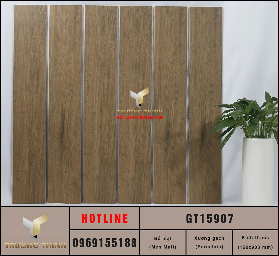 Gạch men lát nền vân gỗ 150x900 Viglacera GT15907 cao cấp