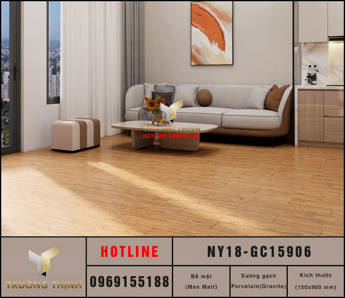 Gạch Viglacera NY18-GC15906 150x900 Vân Gỗ Óc Chó Cao Cấp - Giá Tốt