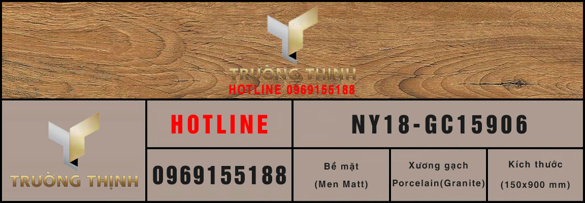 Gạch ốp lát granite vân gỗ óc chó 150x900 Viglacera NY18-GC15906 – Vẻ đẹp đẳng cấp cho không gian sống hiện đại