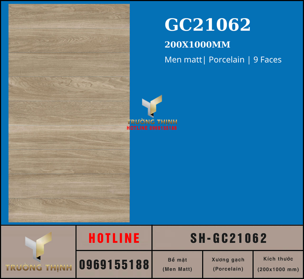 Gạch vân gỗ 200x1000 Viglacera Sông Hồng SH-GC21062