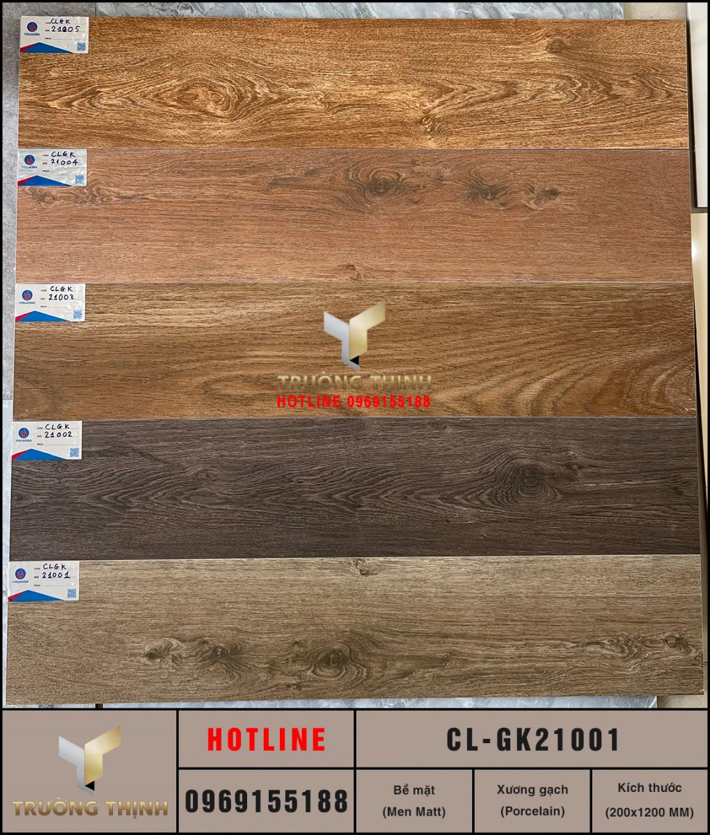 Gạch vân gỗ 200x1200 Viglacera Cửu Long CL-GK21001