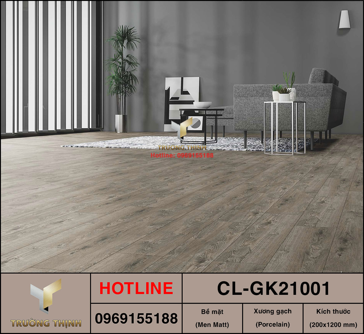 Gạch granite vân gỗ 200x1200 Viglacera Cửu Long CL-GK21001 giá rẻ