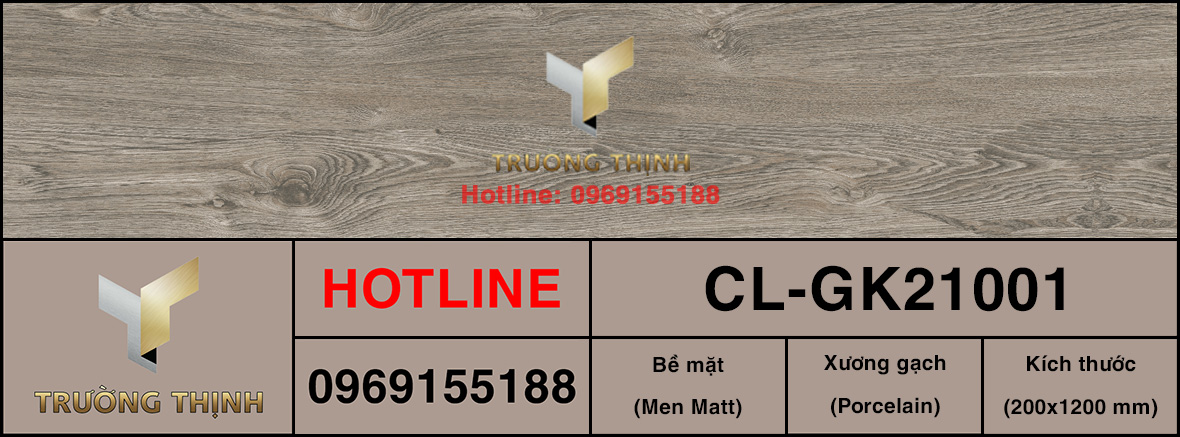 Gạch gỗ 200x1200 Viglacera Cửu Long CL-GK21001
