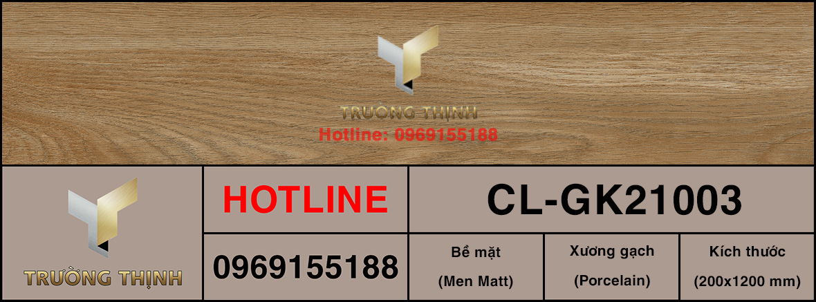 Gạch gỗ 200x1200 Viglacera Cửu Long CL-GK21003