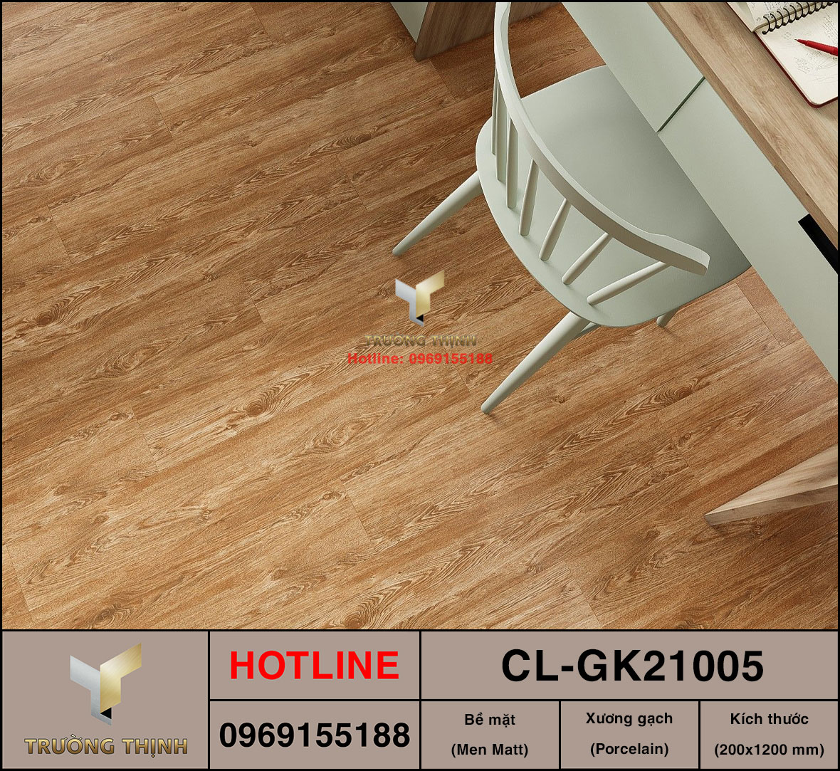 Gạch vân gỗ chống trơn 200x1200 Viglacera Cửu Long CL-GK21005 giá rẻ