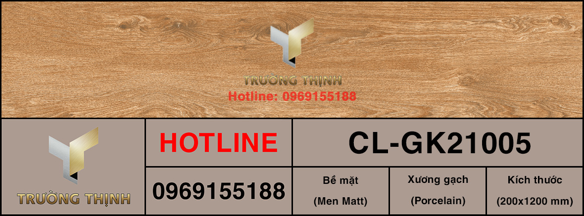 Gạch gỗ 200x1200 Viglacera Cửu Long CL-GK21005
