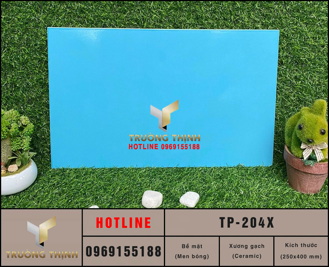 Gạch ốp tường màu xanh 250x400 Viglacera TP-204X