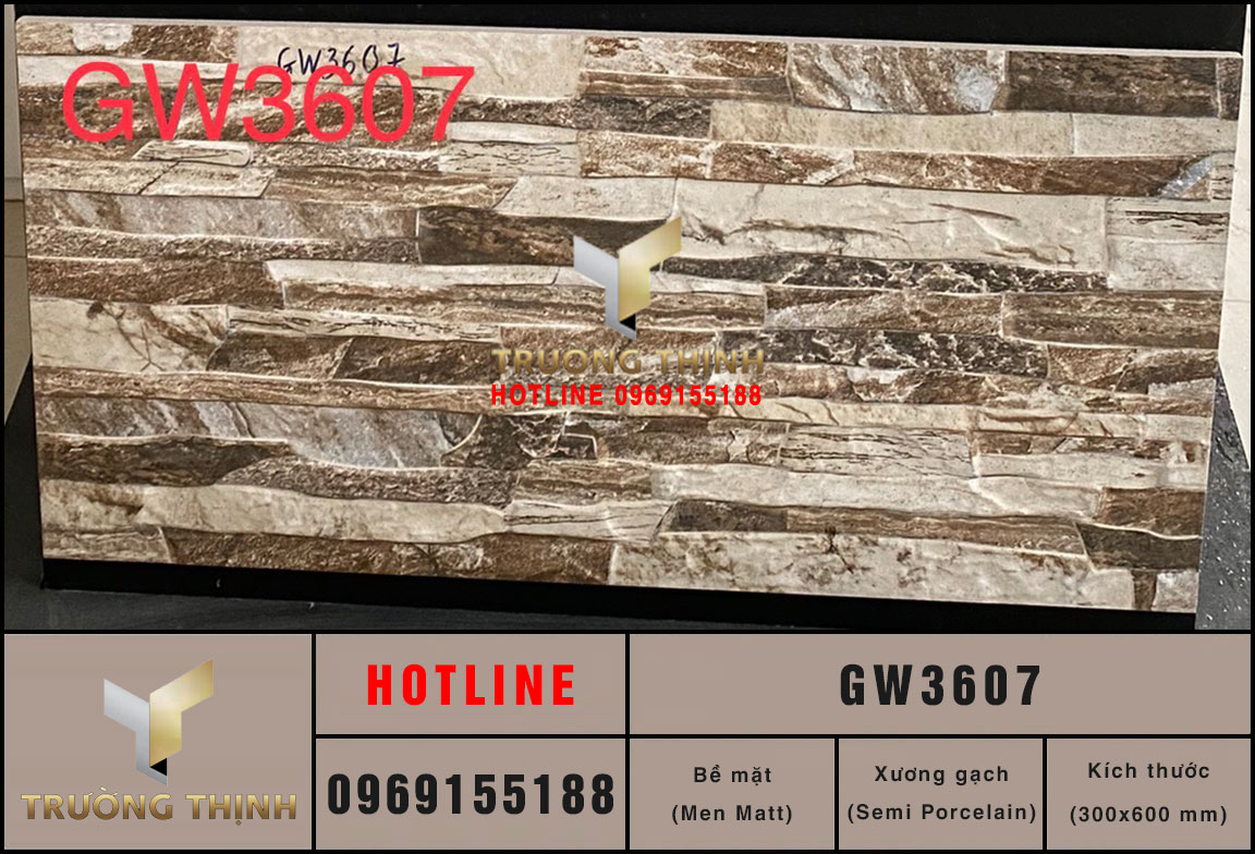 Gạch Semi Porcelain giả cổ 300x600 Viglacera GW3607 cao cấp