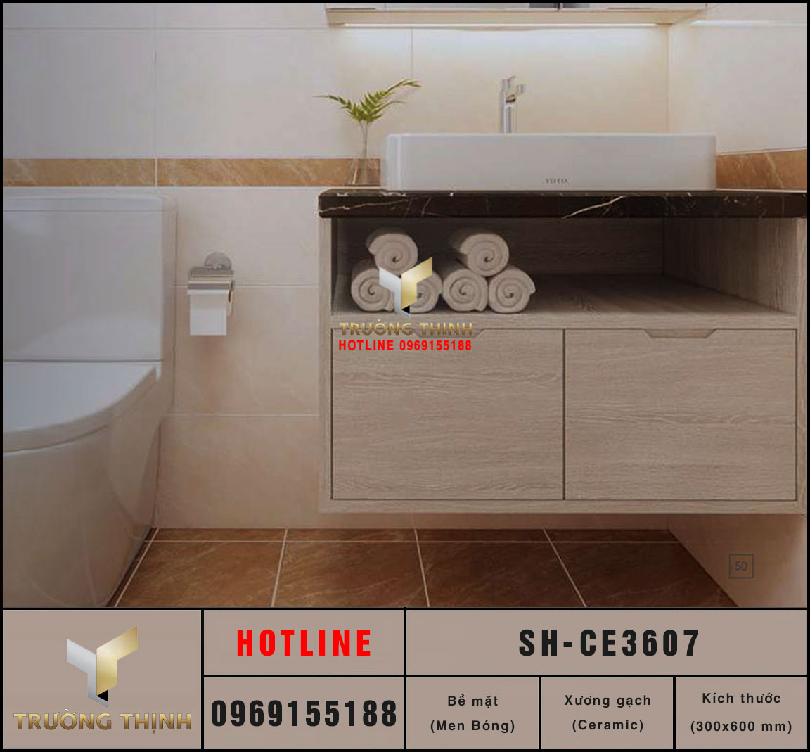 Gạch ceramic vân đá 300x600 Viglacera Sông Hồng SH-CE3607 giá rẻ