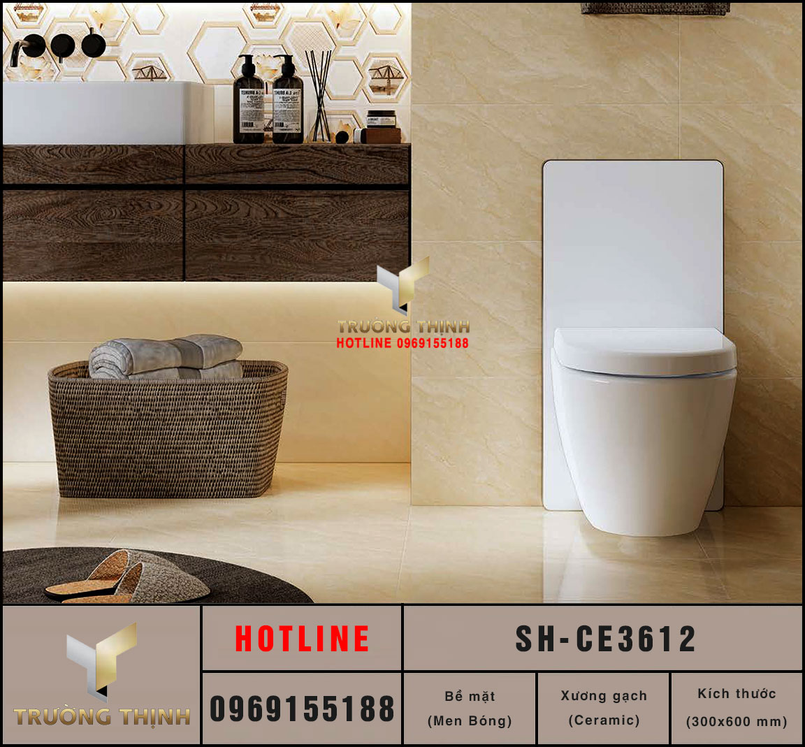 Gạch ceramic vân đá 300x600 Viglacera Sông Hồng SH-CE3612 giá rẻ