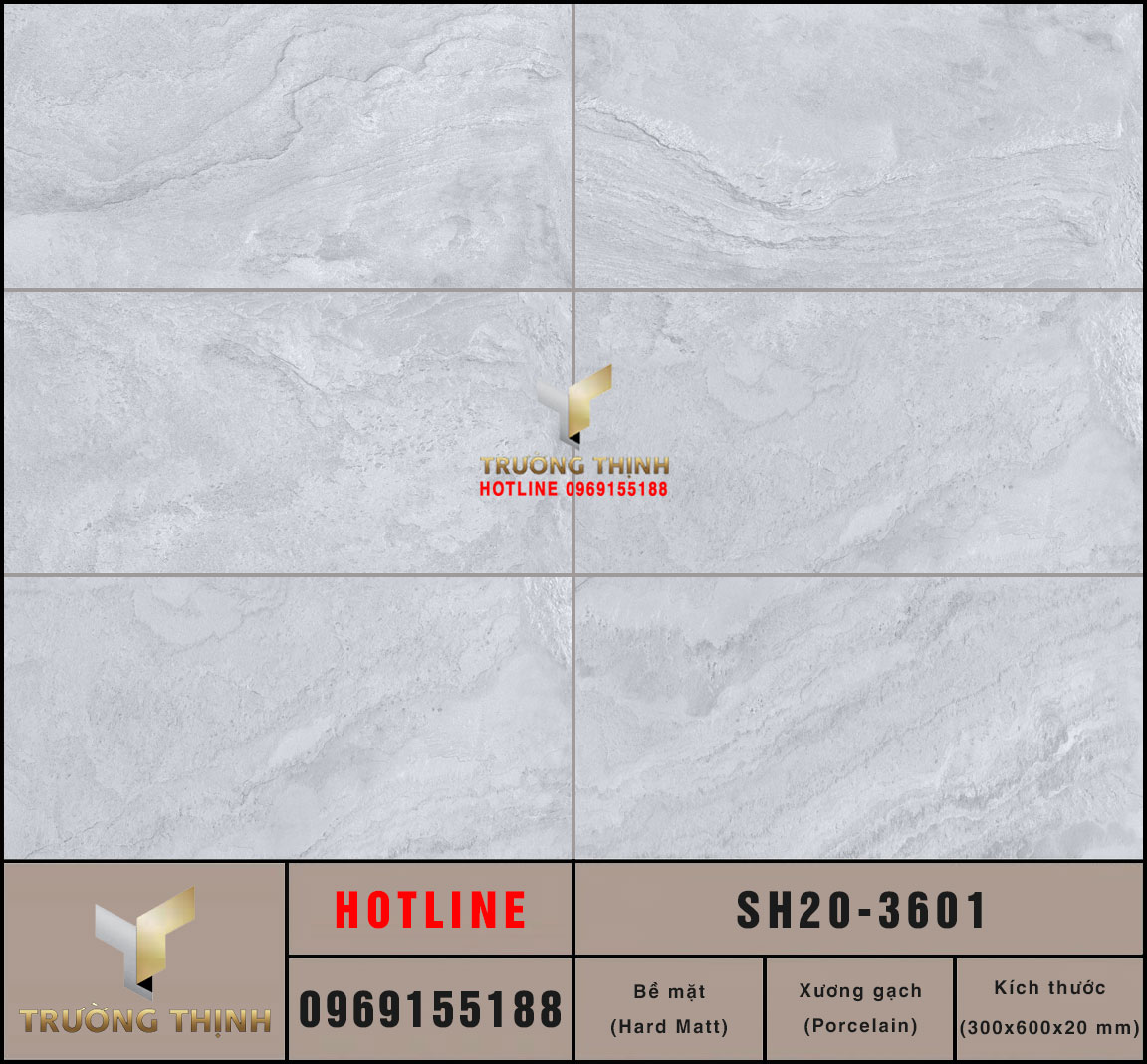 Gạch lát nền 300x600 Viglacera Sông Hồng SH20-3601