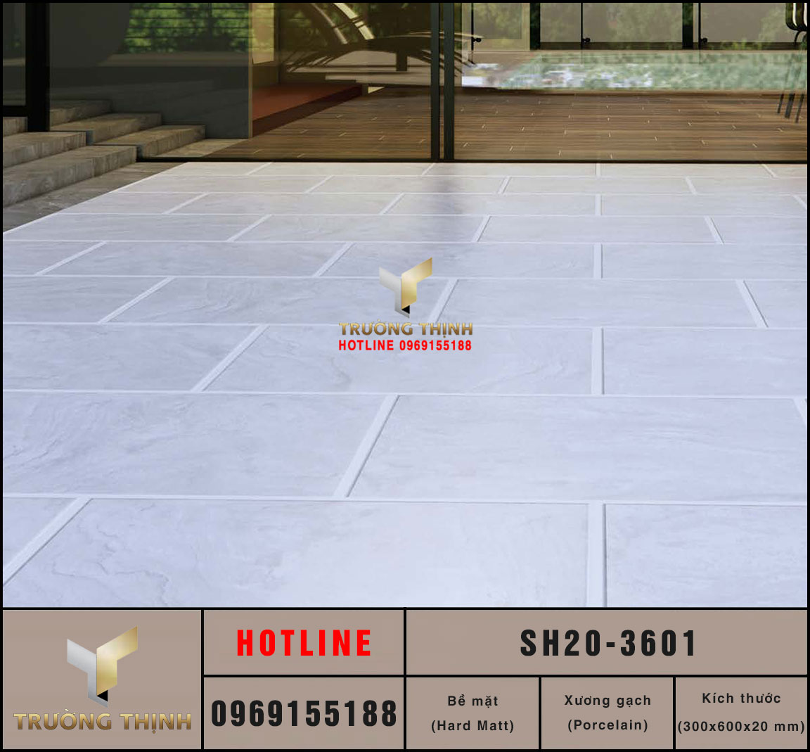 Gạch lát nền 300x600 Viglacera Sông Hồng SH20-3601