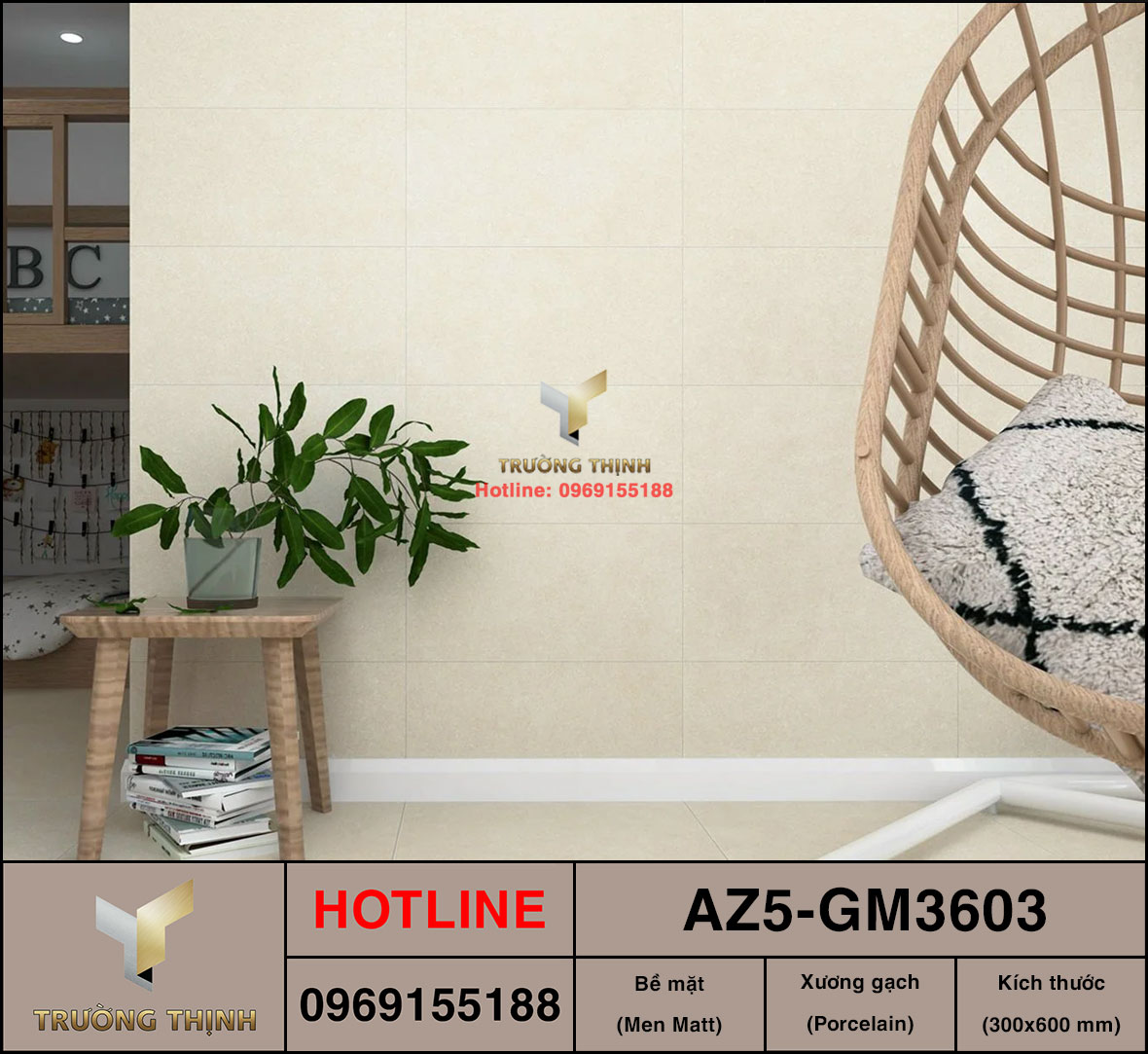 Gạch granite chống trơn 300x600 Viglacera AZ5-GM3603 cao cấp